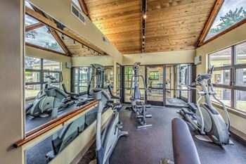 Fitness center with modern equipment